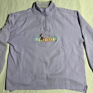 Disneyland Resort Minnie Mouse Lavender Zip Pullover Women’s XL Embroidered